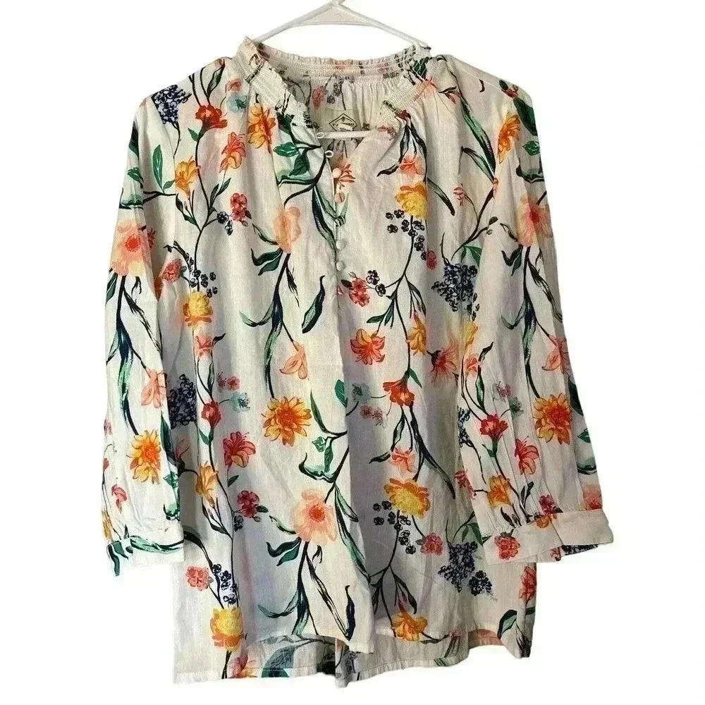 ST JOHN'S BAY SIZE PS FLOWER DESIGN SHIRT NWT